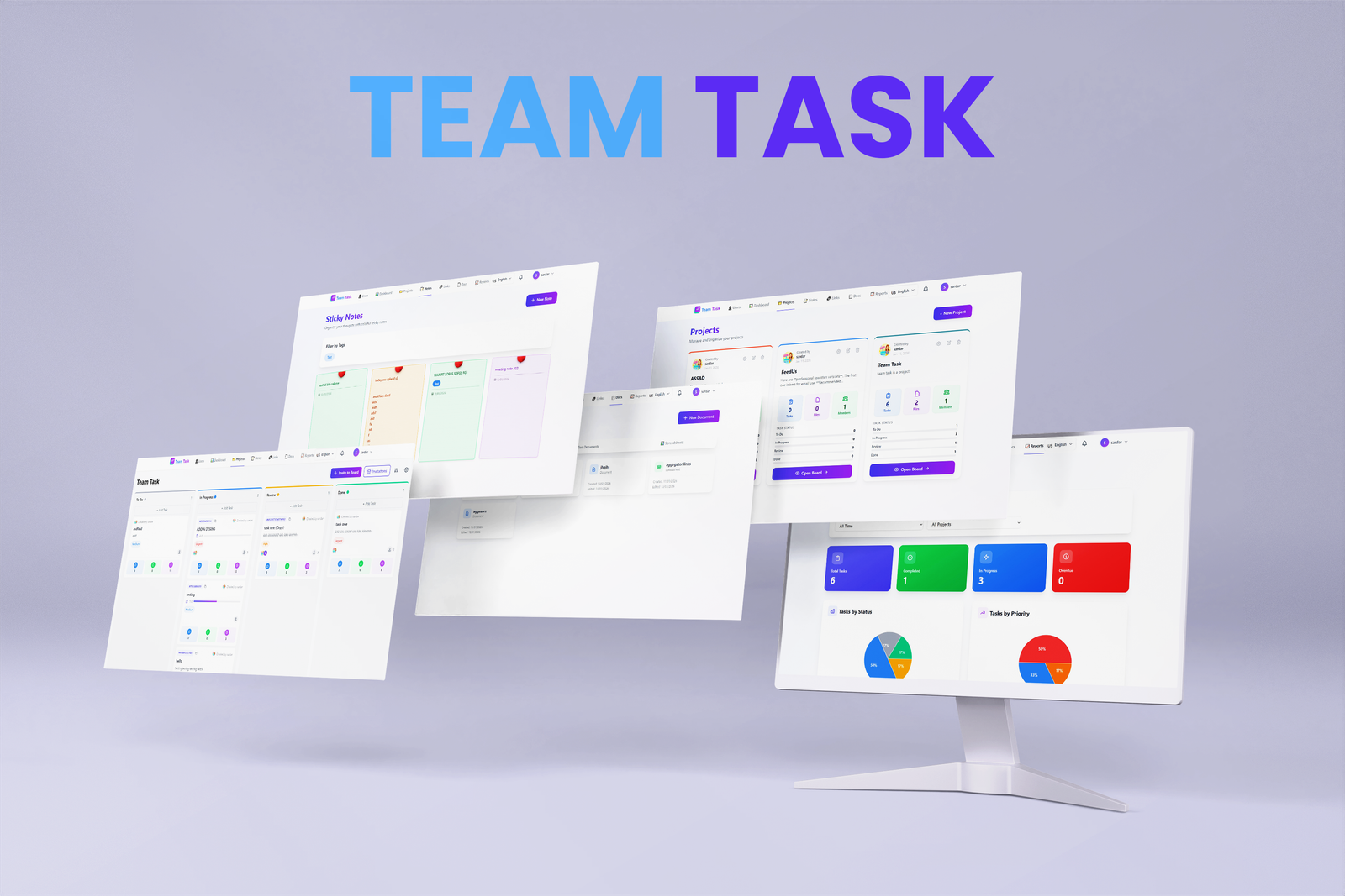 TeamTask dashboard preview